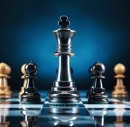 King chess piece on a board