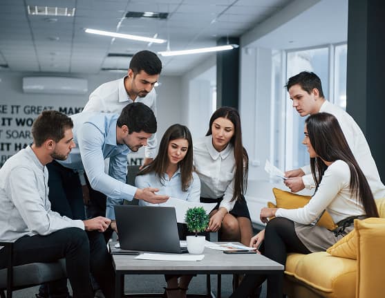 Nexaguard team collaborating in a modern office